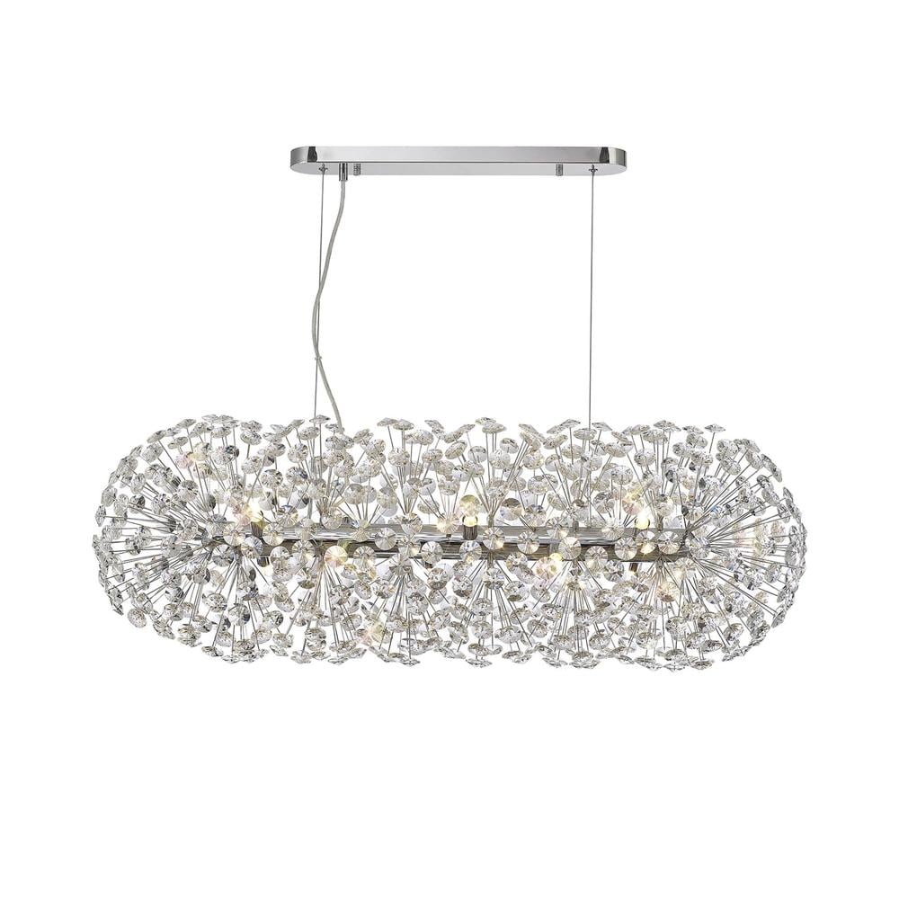 Luxuria Paramount Oblong Linear Pendant 10 Light G9 Polished Chrome / Crystal (28 extra sets of crystal)