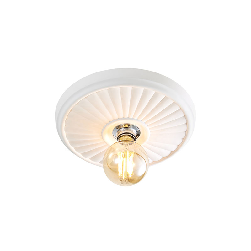 Forum Lucena Plaster Ceiling Light Medium Surface Mount White/Chrome