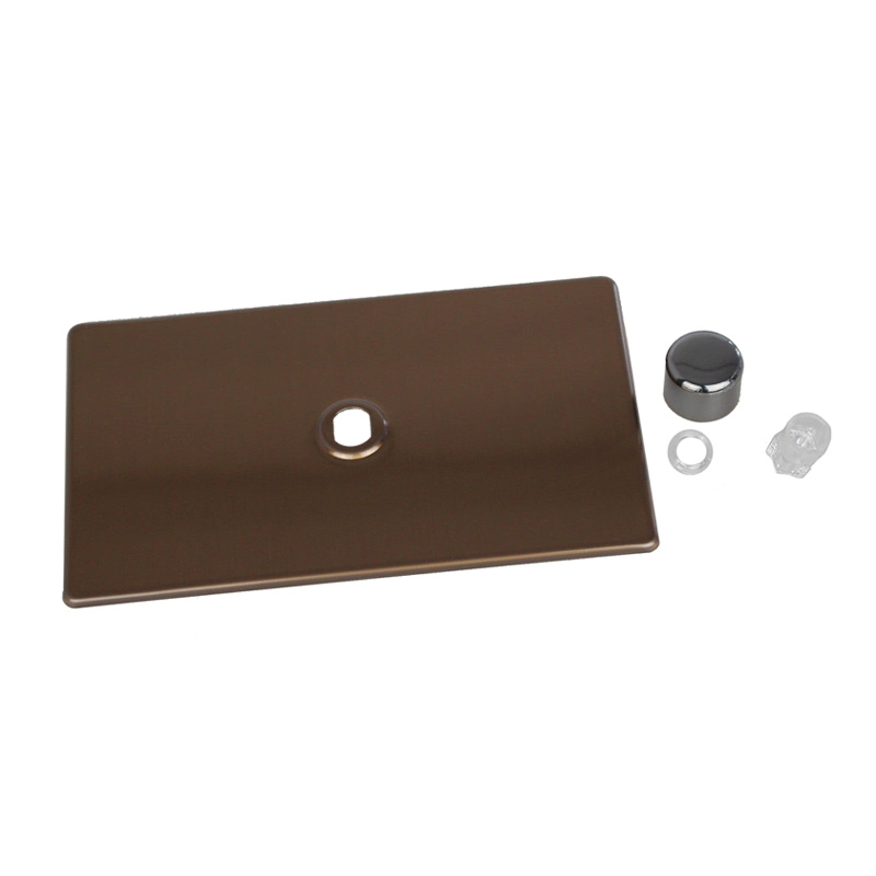 Varilight Urban 1G Twin Plate Matrix Faceplate Kit Brushed Bronze for Rotary Dimmer Varilight Screw Less Plate