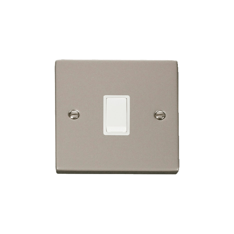 Click Deco 20A 1 Gang DP Switch Pearl Nickel Insert White