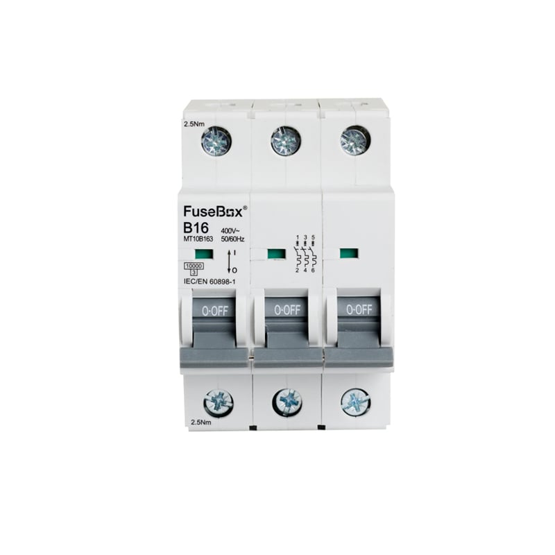 FuseBox MT10B163 MCB 16 Amp B Type 10kA 3 Pole