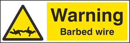 Warning barbed wire