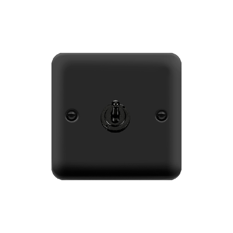 Click Deco Plus 1 Gang Toggle Switch Matt Black