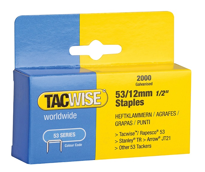 Tacwise 53 Light Duty Staples 12mm Type JT21