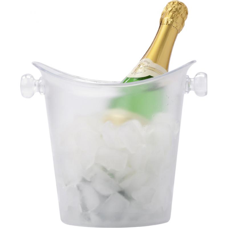 Frosted plastic cooler/ice bucket.