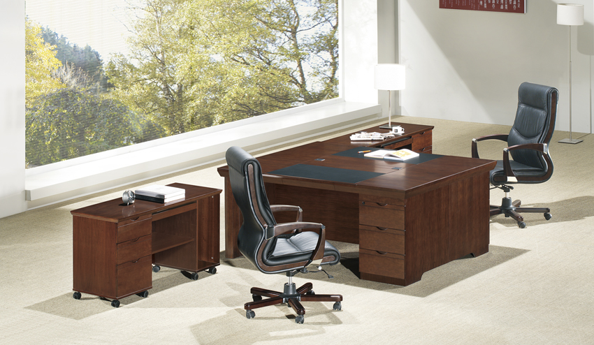 Providers Of Light Walnut Executive Partner Desk With Integrated Pedestal and Mobile Side Return