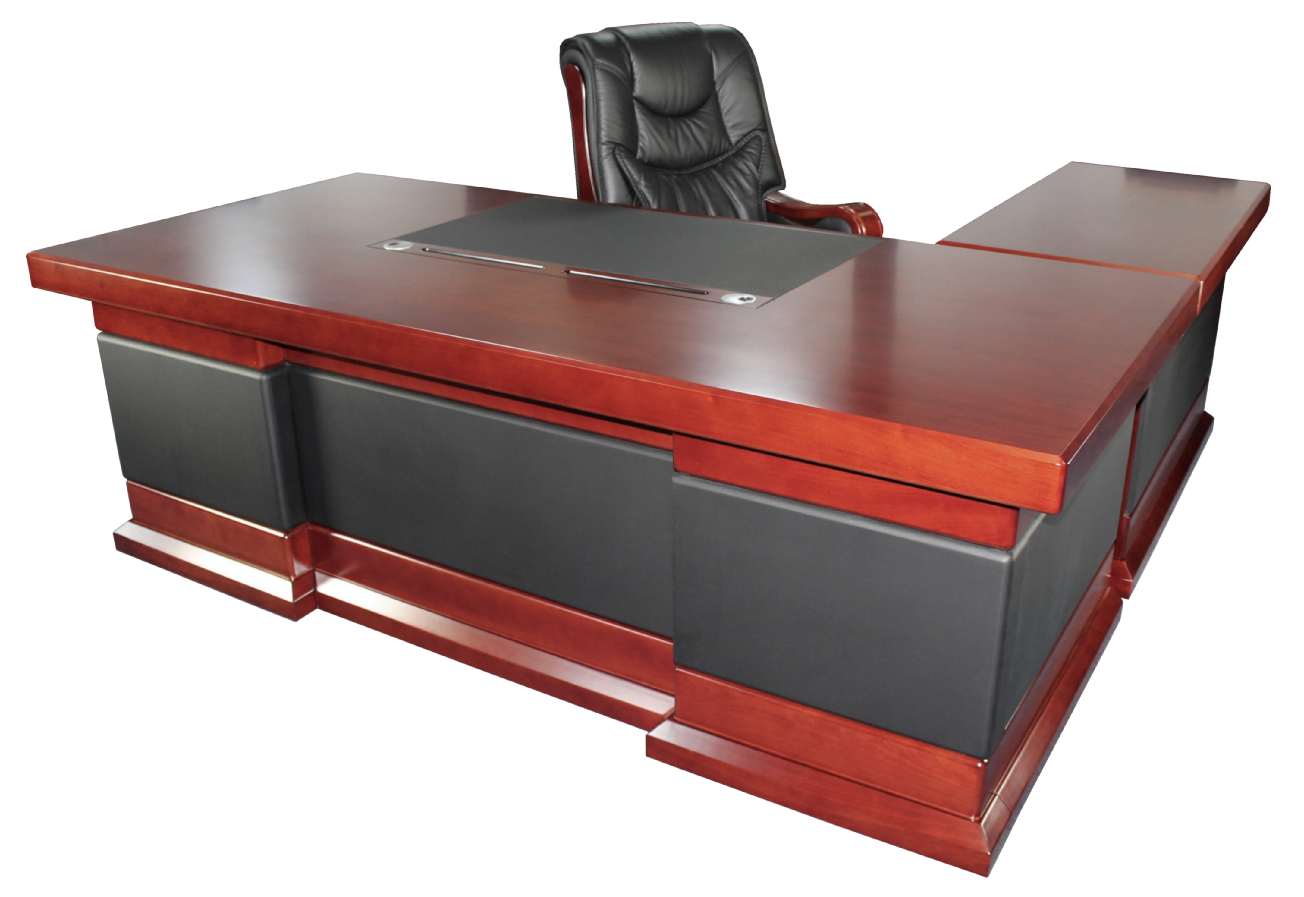 Specialisting In Executive Corner Desk Mahogany Real Wood and Leather - 2400mm - HB274M Near Me