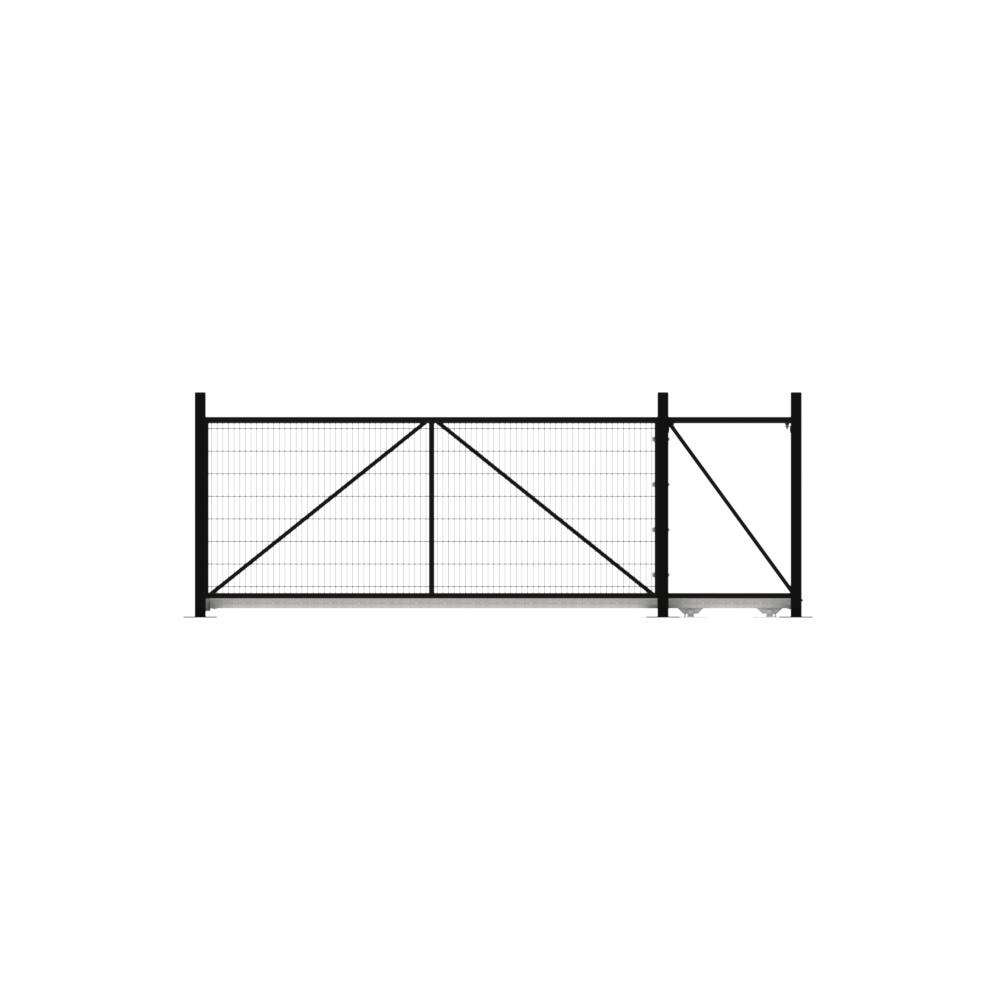 Cantilever Sliding Mesh Gate - 1.8H x 4mBlack With Track & Accessories - RH Open