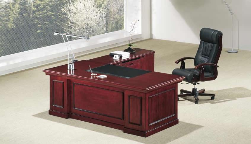 Real Cherry Veneer Executive Office Desk With Pedestal & Return - UG183-1800mm Huddersfield