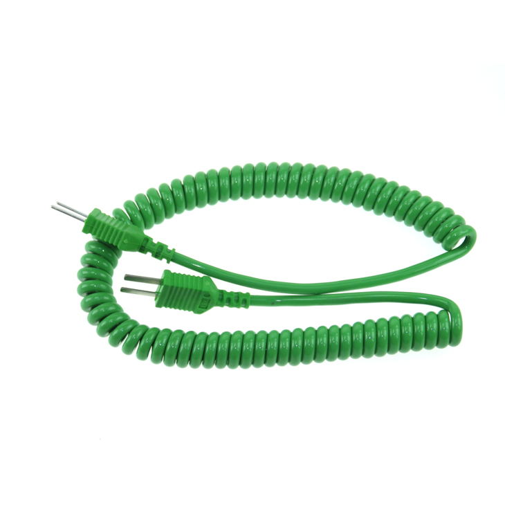 KMPC1MP - K Type 1m Curly Cable Mini Plug to Mini Plug
