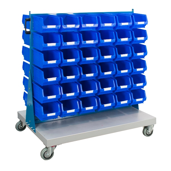 Trolley With 72 TC3 Bins Blue