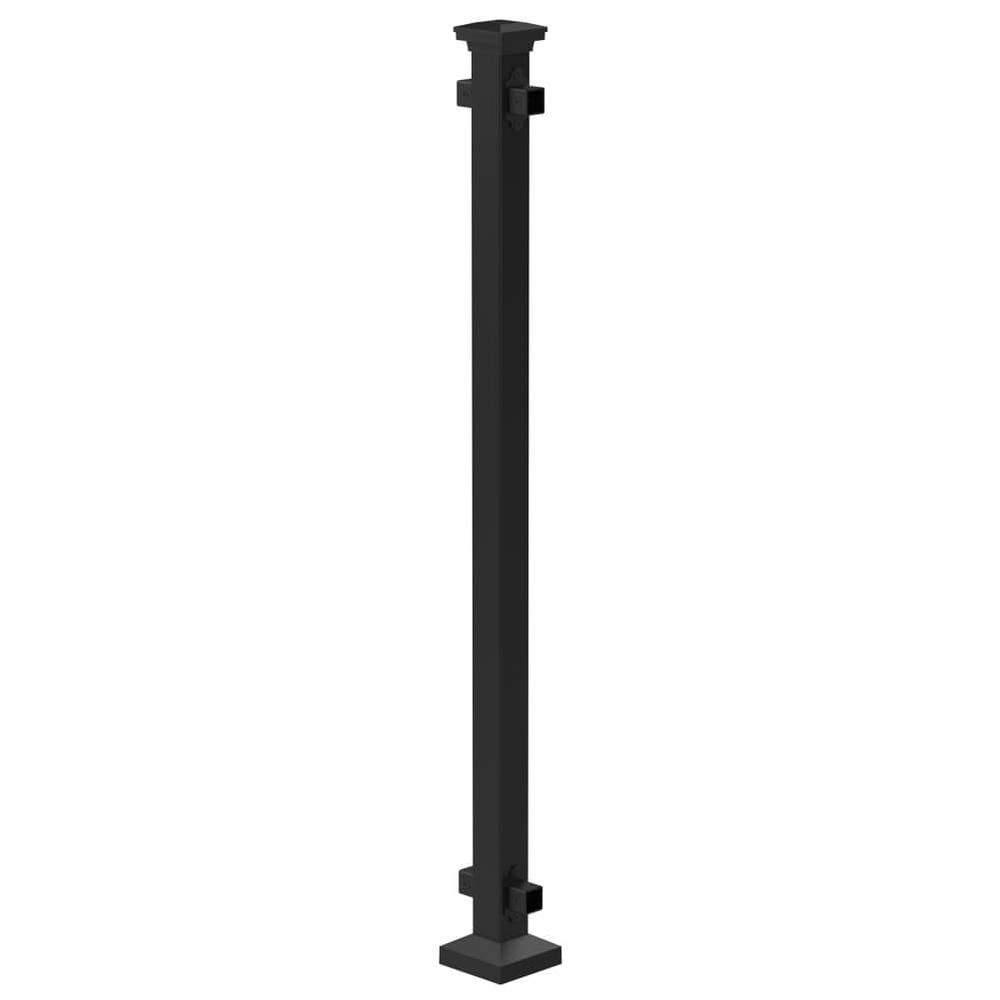 Fortitude 50mm Bolt-Down Mid Post Brackets+Cover Plate+Post Cap Black Sand  