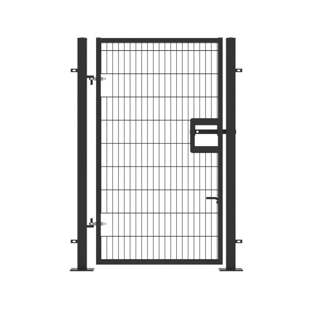 Twin Wire Single Leaf Gate H 2.0 x 1.2mBlack Powder Coated Finish  Bolt-Down