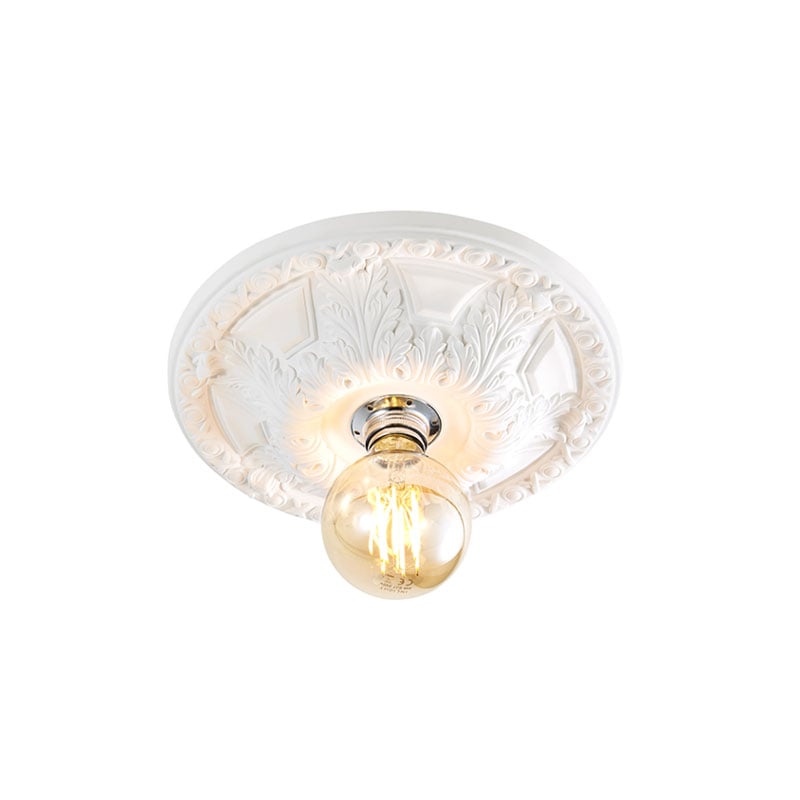 Forum Motril Plaster Ceiling Light Medium Surface Mount White/Chrome