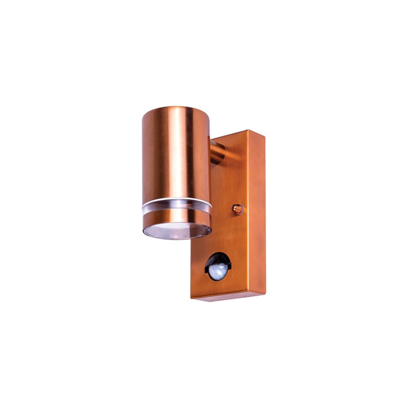 Integral Outdoor Stainless Steel GU10 PIR Down Wall Light Copper