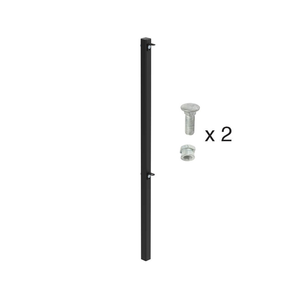 Black 1050mm High ROSPA Concrete in Corner Post includes Cleats & Fittings