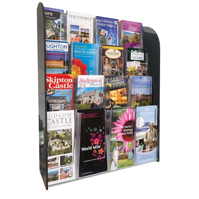 Multi Pocket Wall Mounted Brochure Dispenser, choose from 8 different sizes