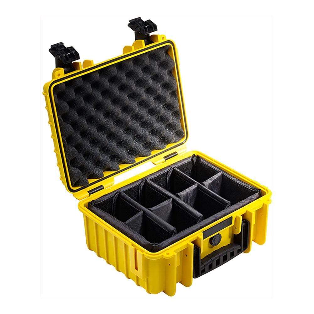 B&W Type 3000 Rugged Outdoor.Case - Yellow / Padded Dividers