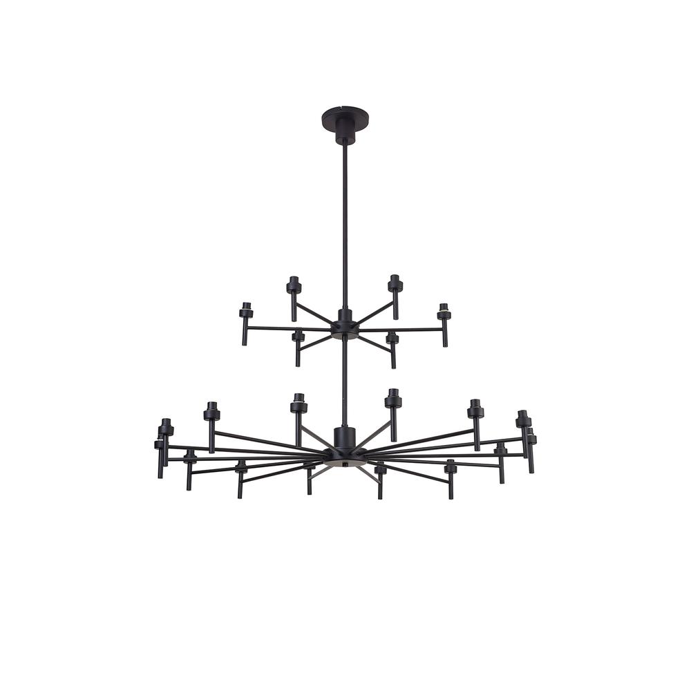 Luxuria Apex 105cm Satin Black 20 Light G9 Universal Telescopic 2-Tier