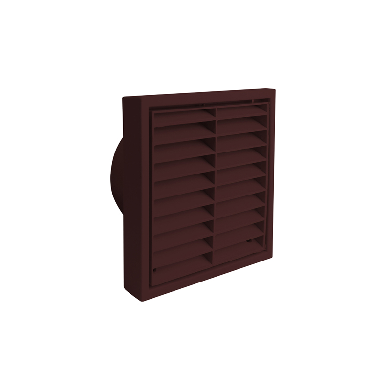 Manrose 100mm 4 Fixed Louvre Grille Brown"