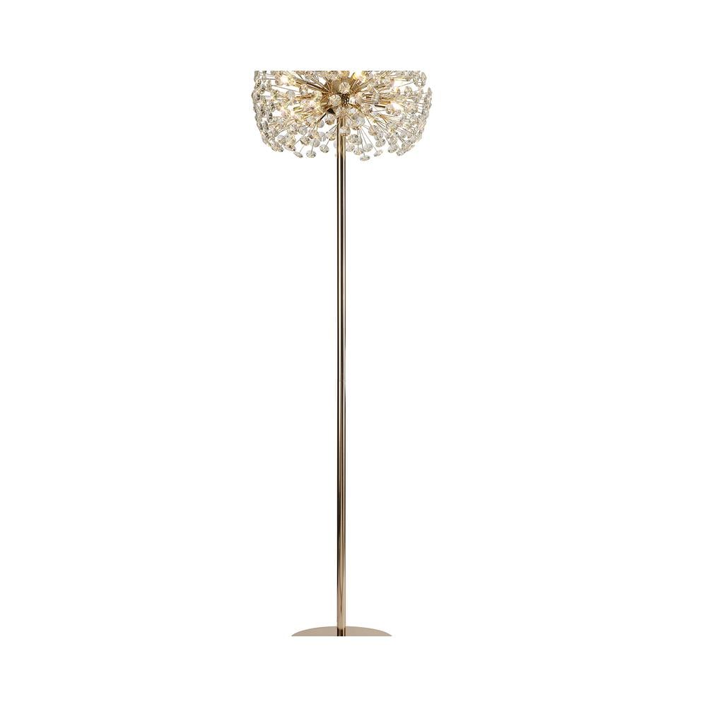 Luxuria Paramount Floor Lamp 8 Light G9 French Gold/Crystal