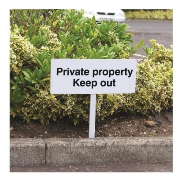 Private Property Keep Out – Verge Sign with 800mm Post