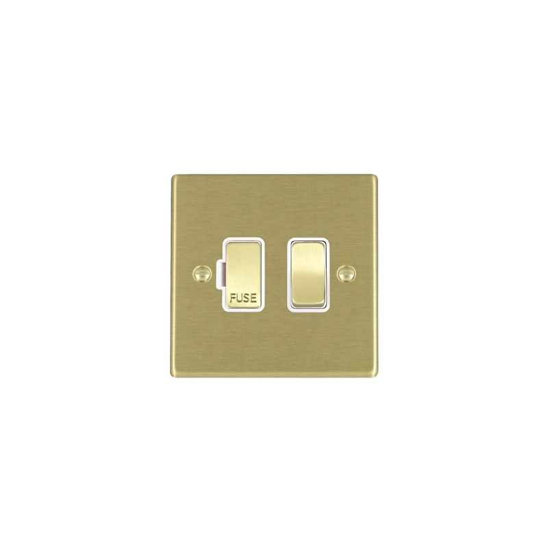 Hamilton Hartland 1 Gang 13A Fused Spur Satin Brass/White Insert