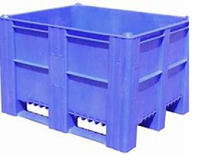 600x400x75mm Euro Box Container-Red-Solid For Food Distribution