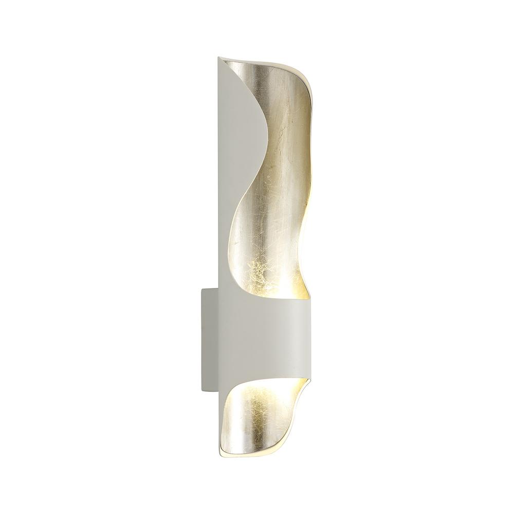 Luxuria Drift Wall Light 1x8W LED 3000K 640lm White/Silver Leaf