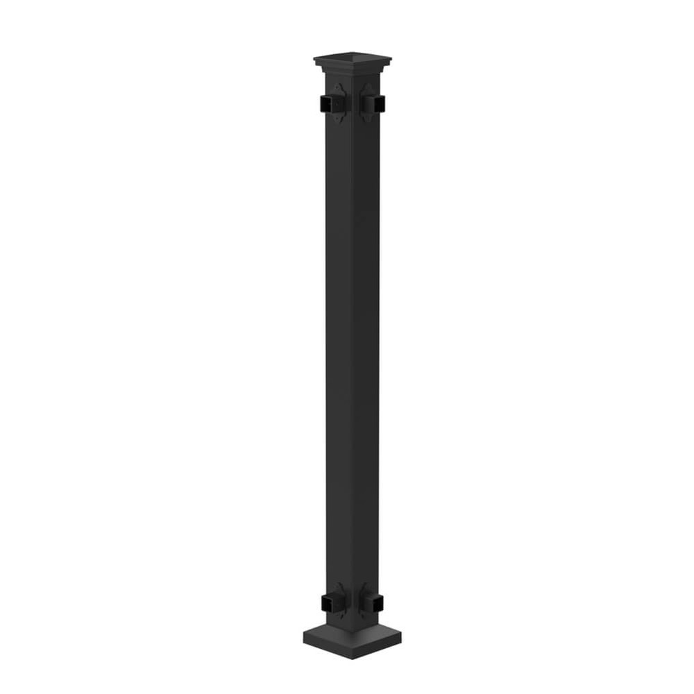 Fortitude 75mm Bolt-Down Corner Post Brackets With Cover Plate and Post Cap Black Sand 