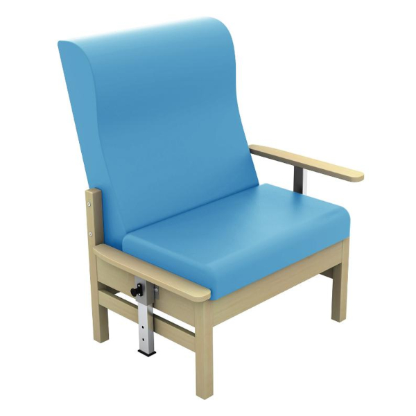 Atlas High Back Bariatric Arm Chair with Drop Arms - Cool Blue