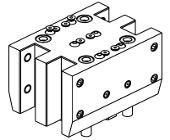 Axial double boring bar holder 2+2 positions 20mm