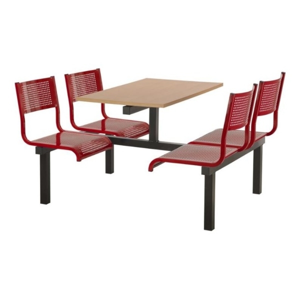 CU93 - 4-Seater Barrett Canteen Unit - 2 Way Access, Red, Beech