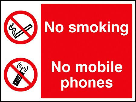 No smoking- no mobile phones
