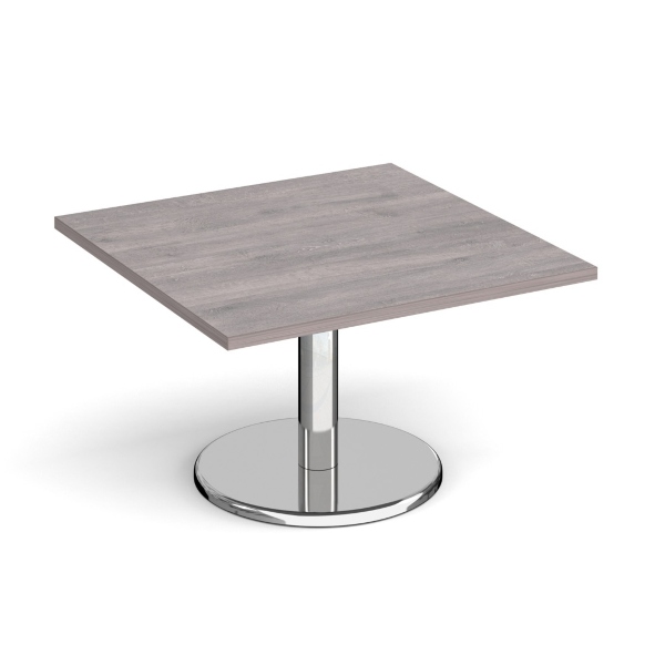 Pisa Square Coffee Table with Chrome Base - Grey Oak