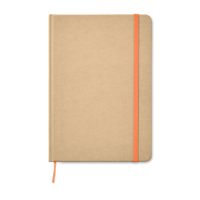 A5 RECYCLED NOTE BOOK 80 LINED in Orange.