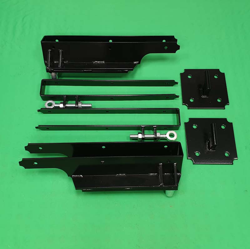 Offset Hinges, Frog Shoes & Wall Plate Kit Pair Black &#40;New Version&#41;