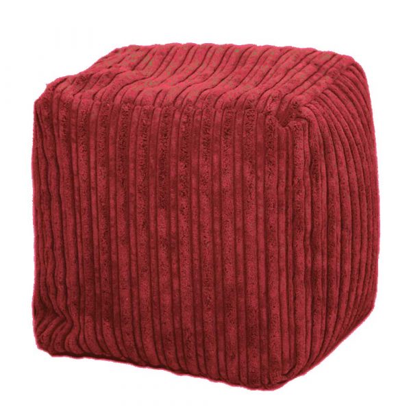 Red Chunky Cord Cube. Foam filled. Available in 2 sizes