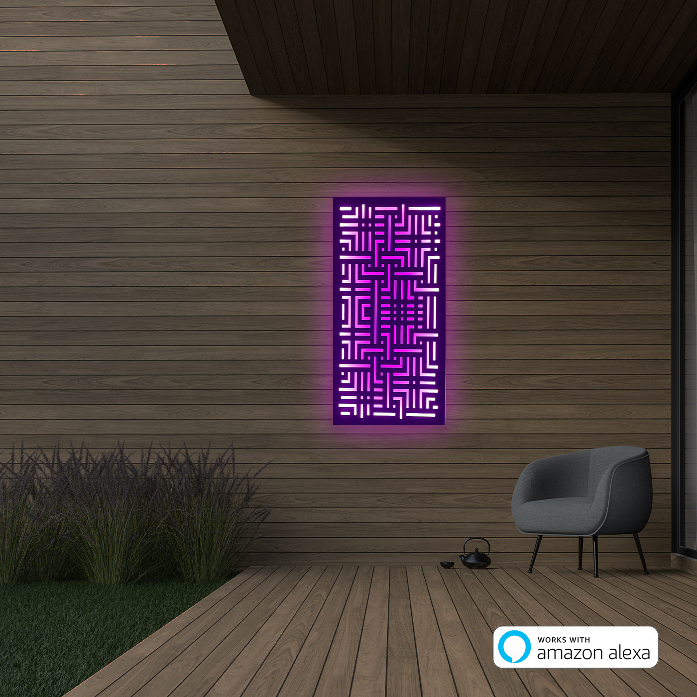 Black 'Labyrinth' LED Colour Changing Wall Art 