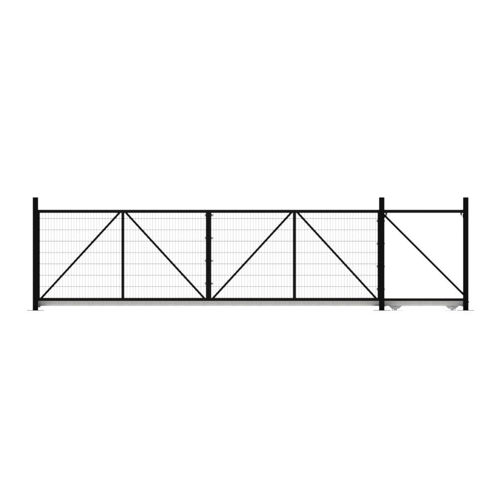 Cantilever Sliding Mesh Gate - 1.8H x 6mBlack With Track & Accessories - RH Open