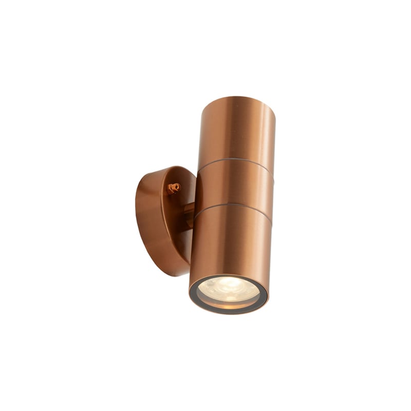 Ansell Acero Bi-Directional Without PIR GU10 Wall Light Copper