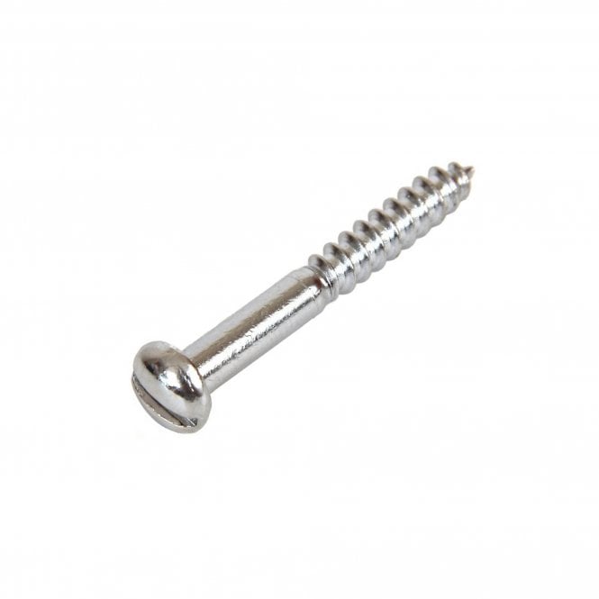 Chrome on Brass Slotted Round Head Woodscrew