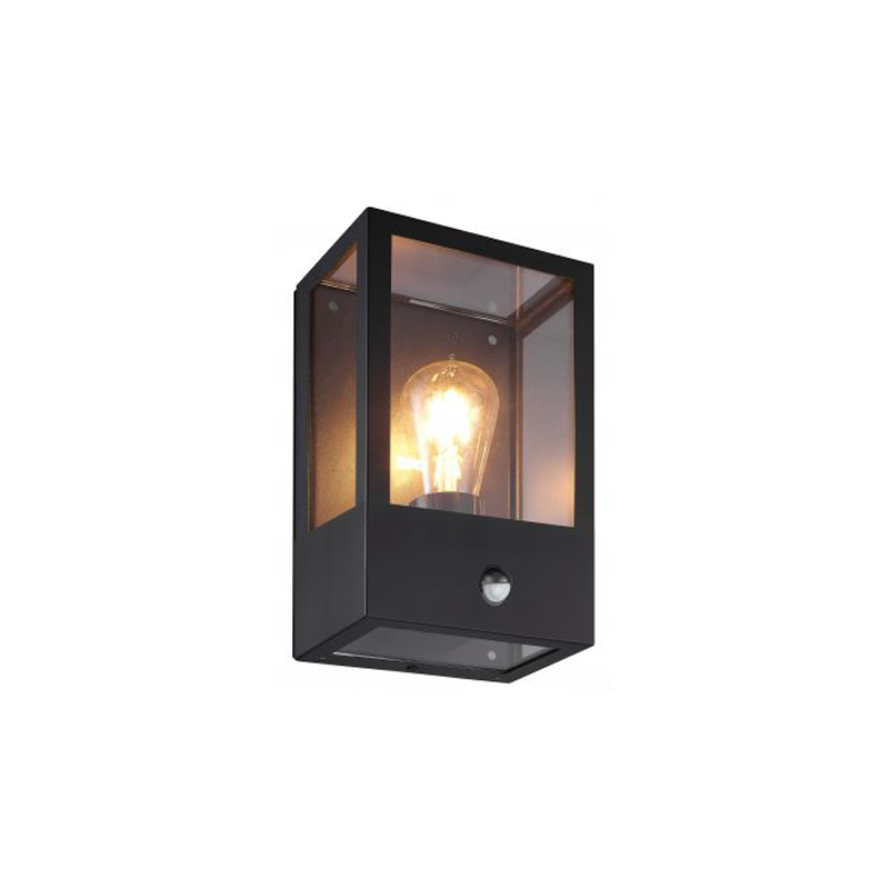 Kosnic Folly Up E27 Wall Lantern With PIR Black