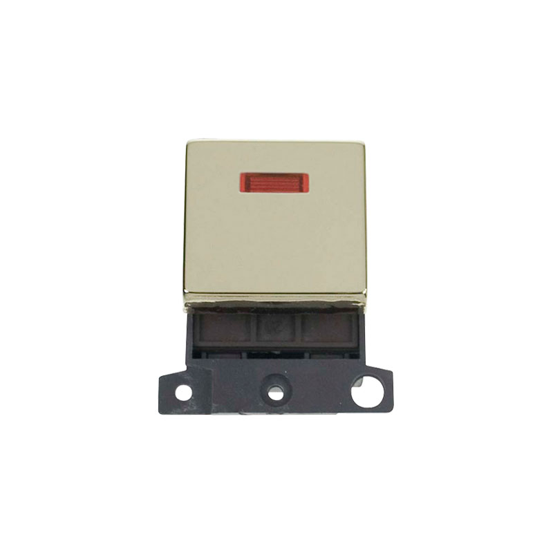 Click MiniGrid Ingot 20A DP Switch Module With Neon Polished Brass