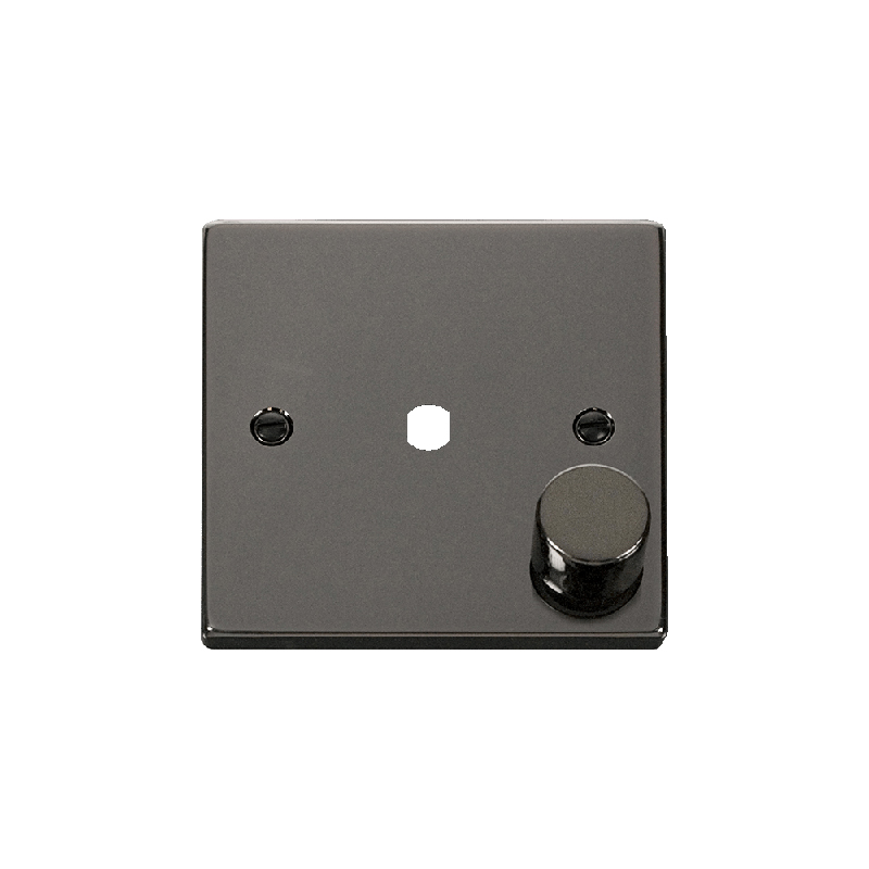 Click Deco 1 Gang Unfurnished Dimmer Plate and Knob (650W Max) Black Nickel