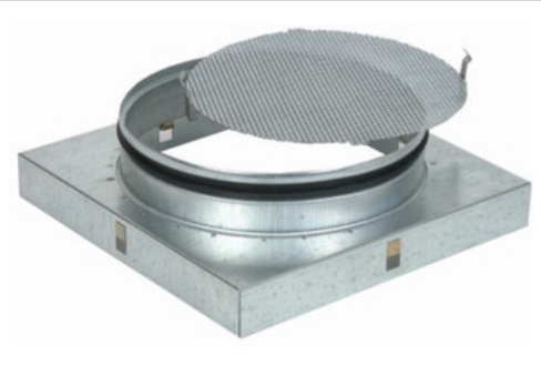 KRC-300 transition for Kvadra 300-250 between rectangular to round connection.