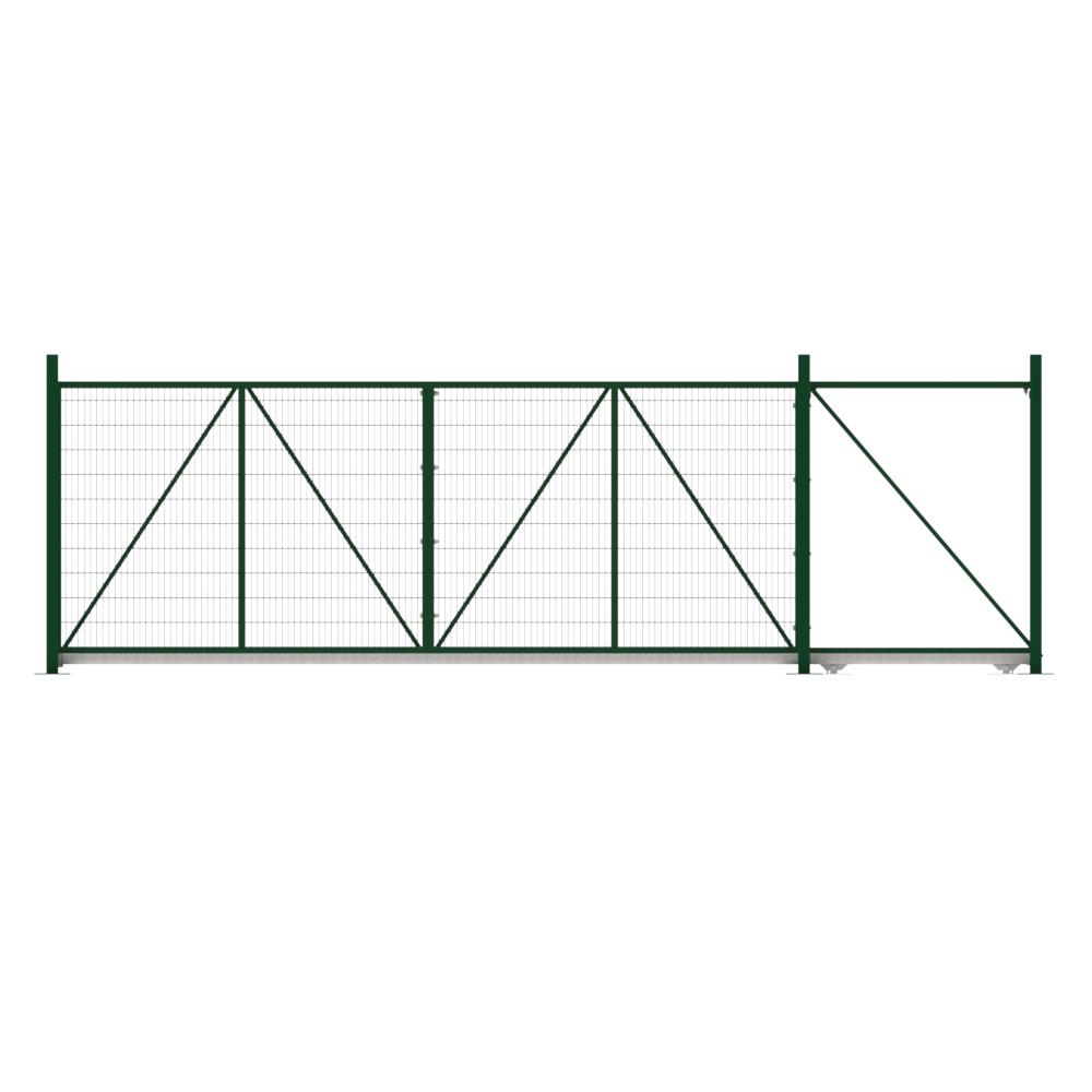 Cantilever Sliding Mesh Gate - 2.4H x 6mGreen With Track & Accessories - RH Open