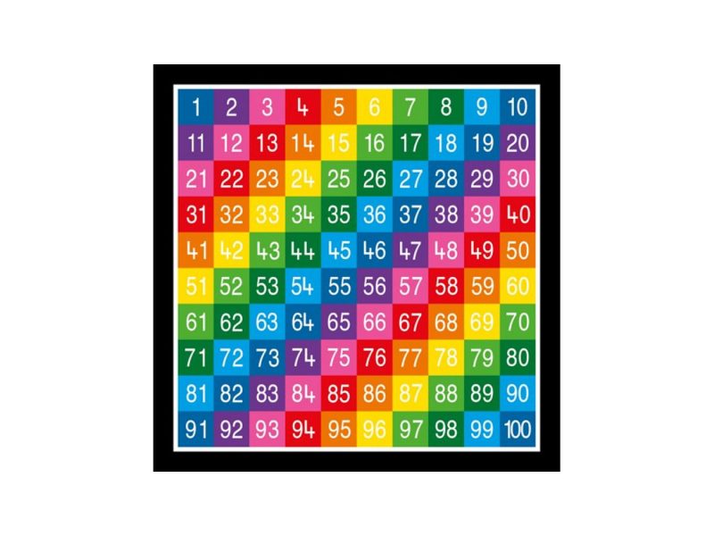 Number Grid 1-100 Solid for Schools