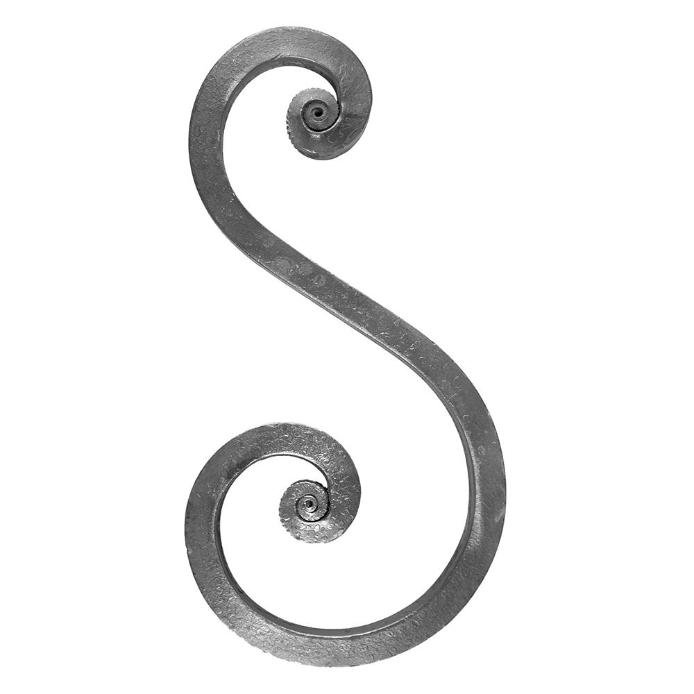 S Scroll - Height 300 x Width 150mmSmooth - 16mm Square Bar
