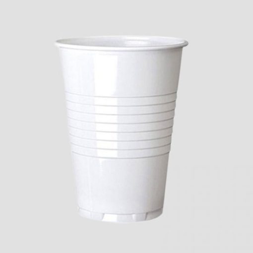 9''z White Plastic Vending Cups - 1 Pack of 100 For Restaurants